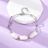 304 Stainless Steel Paperclip Chain Bracelets for Women BJEW-A036-02P-2