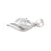 Fine Silver Cubic Zirconia Pendants STER-S008-03A-P-2