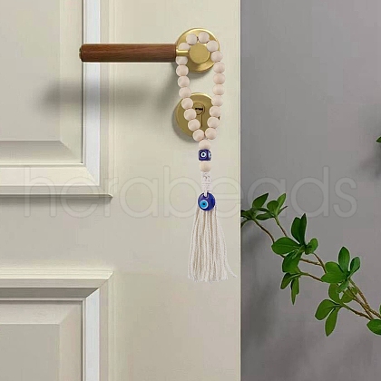 Wood Beads Hanging Ornaments HJEW-JM03311-1
