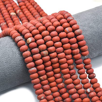 Natural Red Jasper Beads Strands G-P575-A17-8x5mm-1