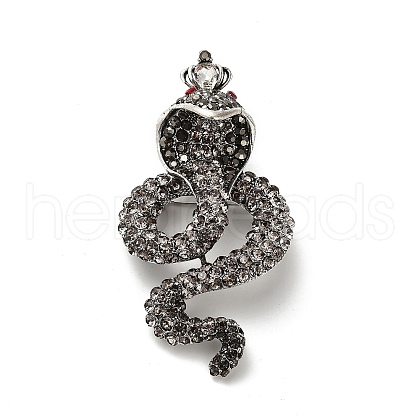 Snake Rhinestone Brooch Pin JEWB-A034-08AS-1