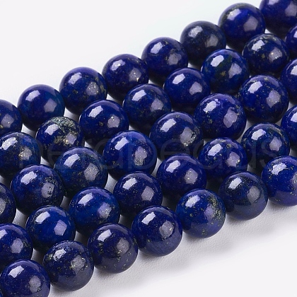 Natural Lapis Lazuli Beads Strands G-G087-6mm-1
