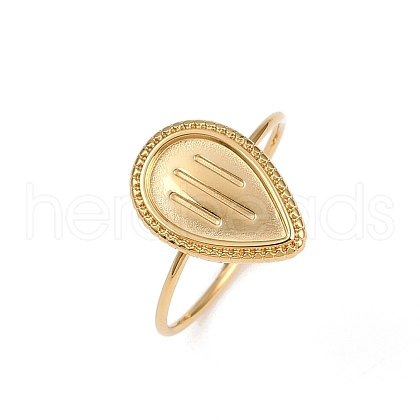 Teardrop 304 Stainless Steel Cuff Ring Components STAS-A191-05G-1