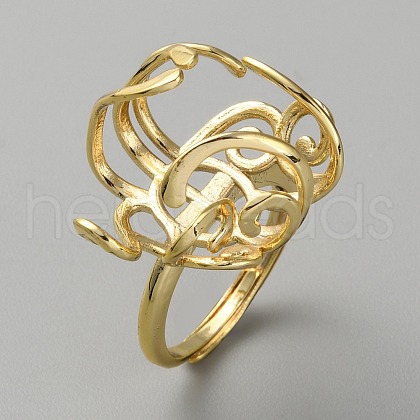 Adjustable Brass Ring Components KK-WH0031-84G-1