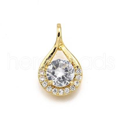 Brass Micro Pave Cubic Zirconia Pendants KK-K401-20G-01-1
