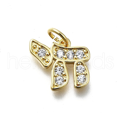 Brass Micro Pave Cubic Zirconia Pendants KK-K400-36G-1
