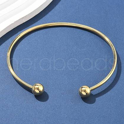 304 Stainless Steel Arm Cuff Bangles AJEW-P127-02G-1