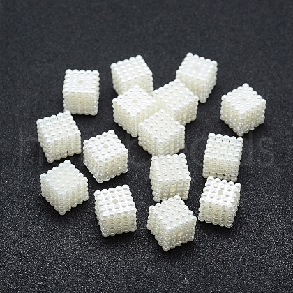 ABS Plastic Imitation Pearl Beads OACR-A009-02A-01-1