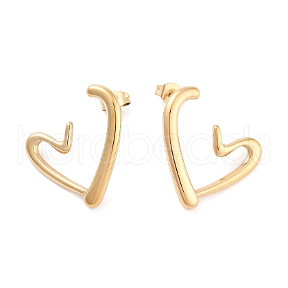 316 Surgical Stainless Steel Stud Earrings for Women STAS-M062-02G-E-1