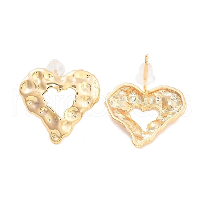 Left and Right Brass Stud Earrings EJEW-B058-02G-1