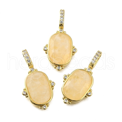 Brass Micro Pave Cubic Zirconia Pendants KK-S523-019G-B-1