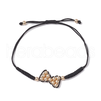 Brass & Nylon Thread Braided Bead Bracelets for Women BJEW-JB10751-02-1