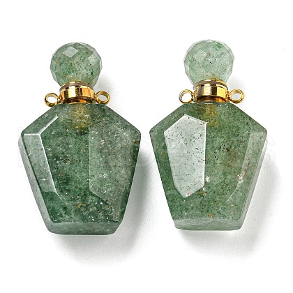 Faceted Natural Green Strawberry Quartz Pendants G-A225-01B-G-1