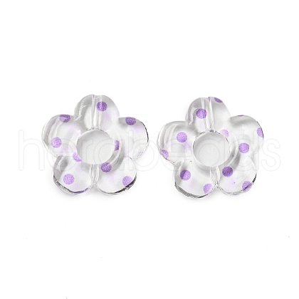 Transparent Printed Acrylic Beads OACR-H124-05A-06-1