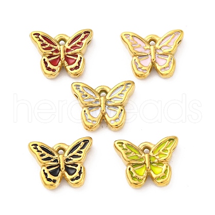 304 Stainless Steel Enamel Pendants STAS-B085-43G-1