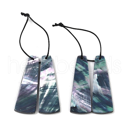 2Pcs Natural Black Lip Shell Pendants FIND-Z079-01D-1