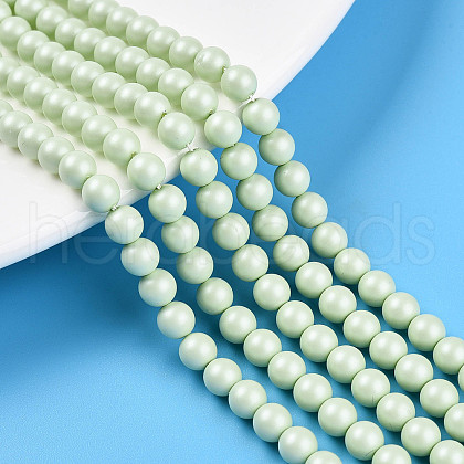 Baking Painted Pearlized Glass Pearl Bead Strands HY-N002-5mm-B02-1