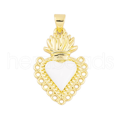 Rack Plating Brass Enamel Pendants KK-P269-08G-04-1