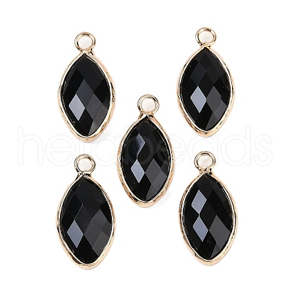 Natural Obsidian Faceted Pendants G-G193-01G-09-1