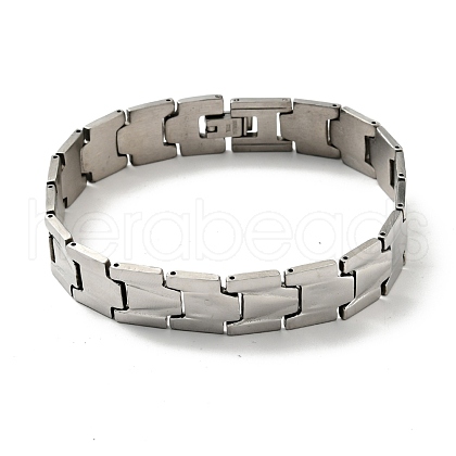 Non-Tarnish 201 Stainless Steel Rectangle Watch Band Bracelet BJEW-H550-01P-1