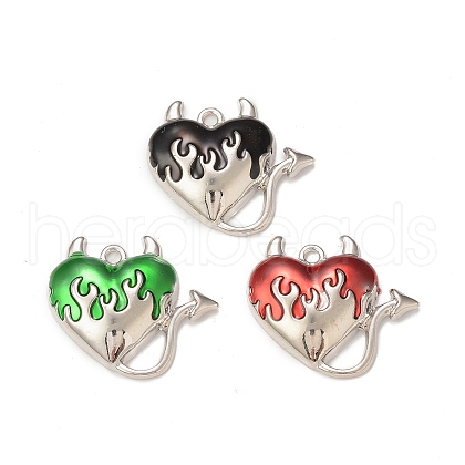 Rack Plating Alloy Enamel Pendants PALLOY-P291-05P-1