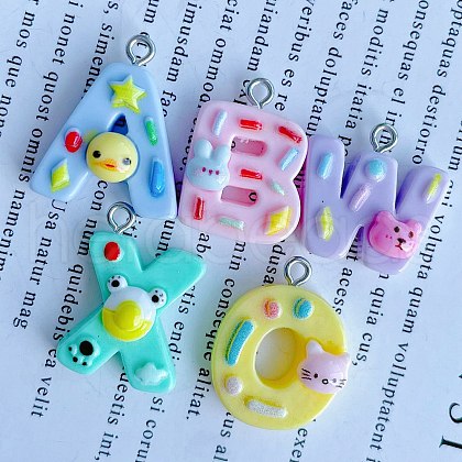 Opaque Resin Pendants CRES-D307-04P-1