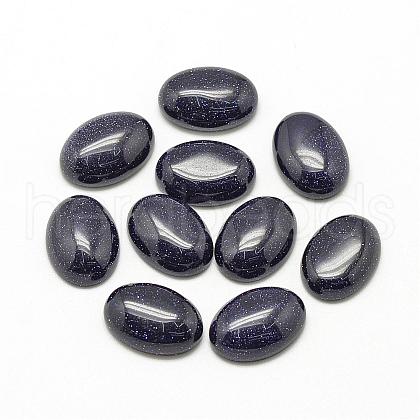Synthetic Blue Goldstone Cabochons G-R415-14x10-34-1