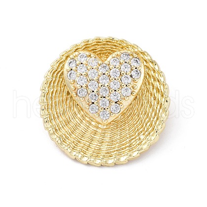 Brass Micro Pave Cubic Zirconia Pendants KK-S510-38G-02-1