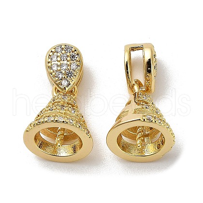 Rack Plating Brass Micro Pave Cubic Zirconia Cup Pearl Peg Bails Pin Pendants KK-S397-14G-1