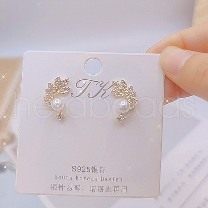 Alloy Rhinestone Stud Earrings FS-WGE0AD6-55-1