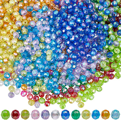 SOFPLATE 12 Colors Eco-Friendly Transparent Acrylic Beads TACR-SP0001-14-1
