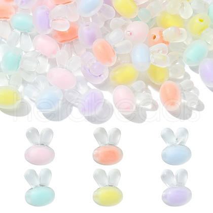 60Pcs 6 Colors Transparent Clear Acrylic Beads FACR-CJ0001-10-1