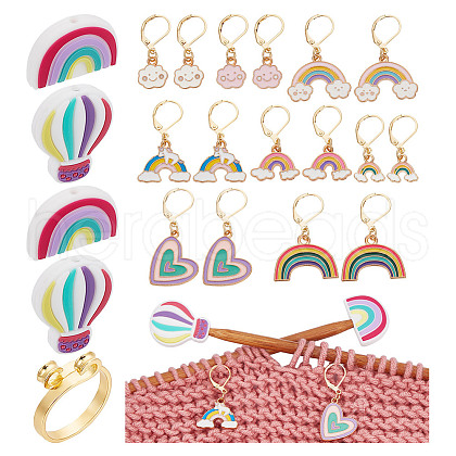 DIY Rainbow Knitting Tool Sets HJEW-NB00095-1