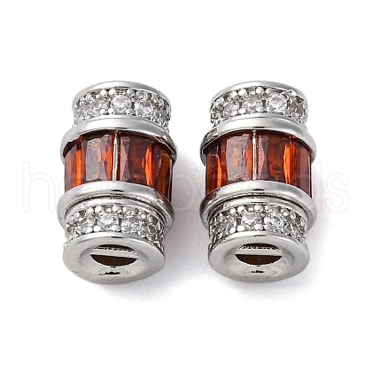 Brass Micro Pave Cubic Zirconia Screw Clasps KK-Z078-41P-1