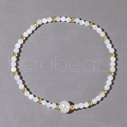 Natural Quartz Crystal Beaded Stretch Bracelets for Women BG9690-1-1
