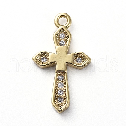 Brass Micro Pave Cubic Zirconia Pendants ZIRC-G157-02G-1