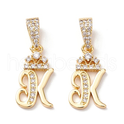 Eco-Friendly Brass Micro Pave Cubic Zirconia Pendants KK-K265-01G-K-1