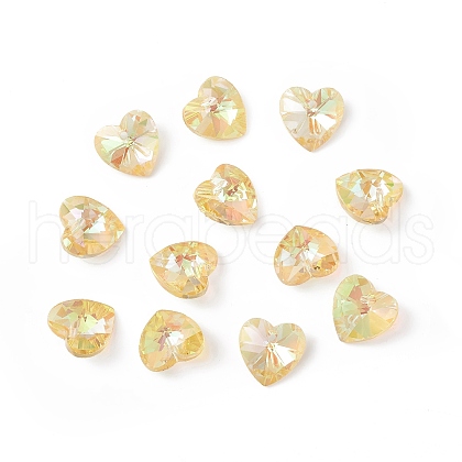 Transparent Faceted Glass Charms RGLA-L026-B13-1