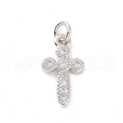 Brass Micro Pave Cubic Zirconia Charms KK-C012-41P-1