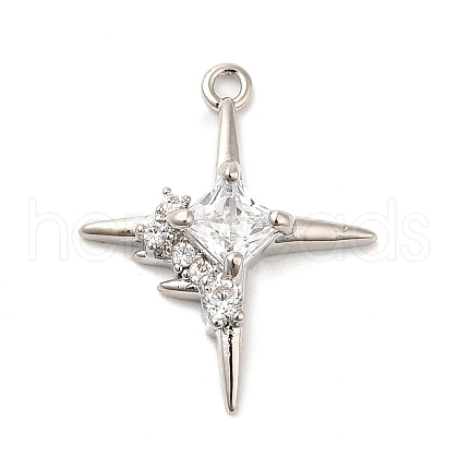 Brass Micro Pave Cubic Zirconia Pendants KK-Q772-04P-1