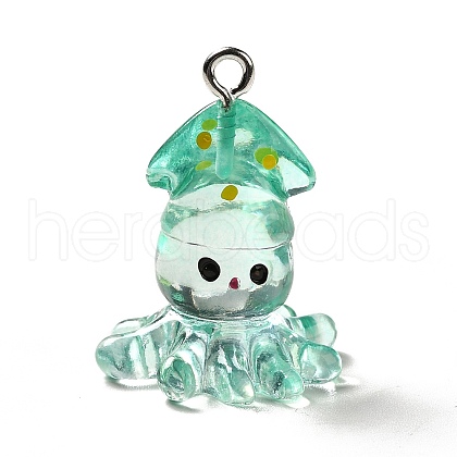 Marine Series Transparent Resin Pendants RESI-E031-02P-03-1