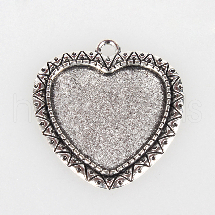 Vintage Tibetan Style Alloy Pendant Cabochon Bezel Settings X-TIBEP-O006-17AS-1