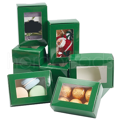 Rectangle Paper Folding Shipping Box with Window CON-WH0099-25B-1