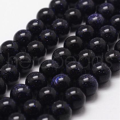 Blue Goldstone Beads Strands G-D840-81-4mm-1