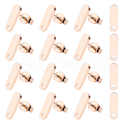 Unicraftale 12Pcs 304 Stainless Steel Stud Earring Findings STAS-UN0031-72-1