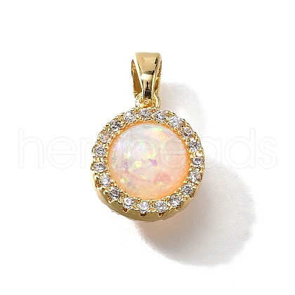 Brass Micro Pave Cubic Zirconia Pendants KK-K398-27G-01-1