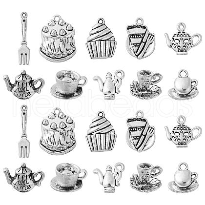 Mother's Day 100Pcs 10 Styles Tibetan Style Alloy Pendants TIBEP-CJ0002-75-1