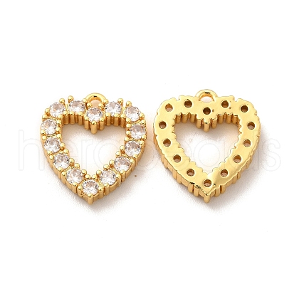 Brass Micro Pave Clear Cubic Zirconia Pendants KK-M238-02G-1