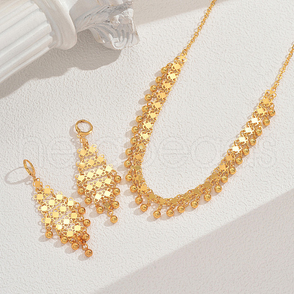 Ethnic Retro Iron Tassel Necklace & Earrings Sets for Women's Banquet Wedding FC6404-1