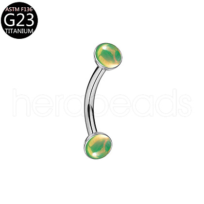 G23 Titanium Enamel Curved Barbell Eyebrow Rings WGC39D0-06-1